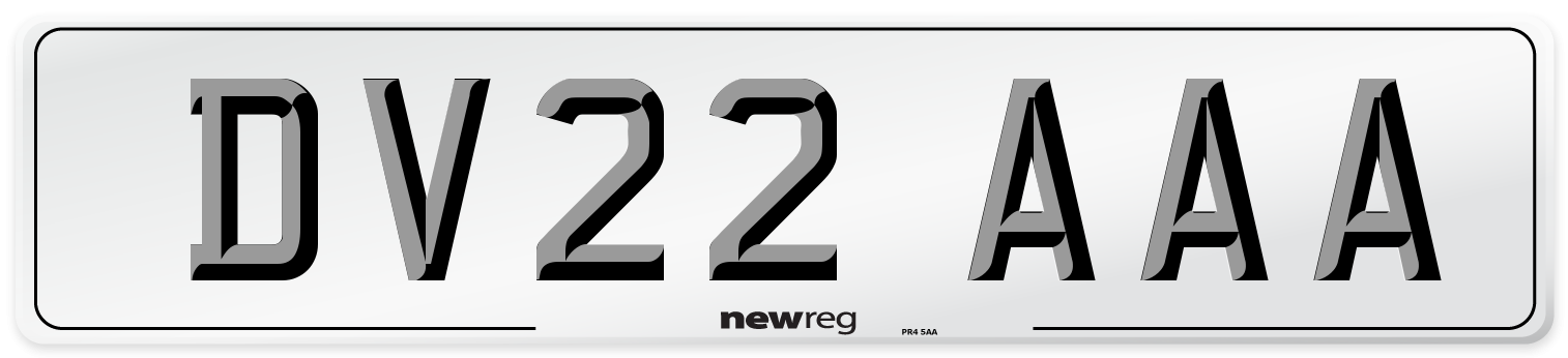 DV22 AAA Number Plate from New Reg